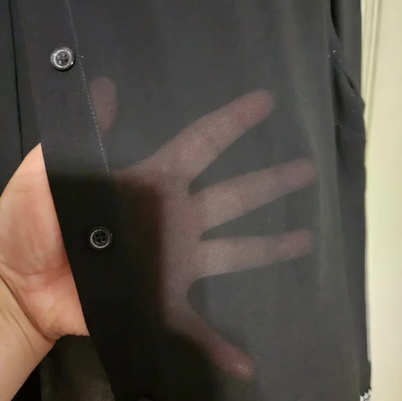 Michael Kors Black and White Button-Up Shirt - Picture 5 of 10